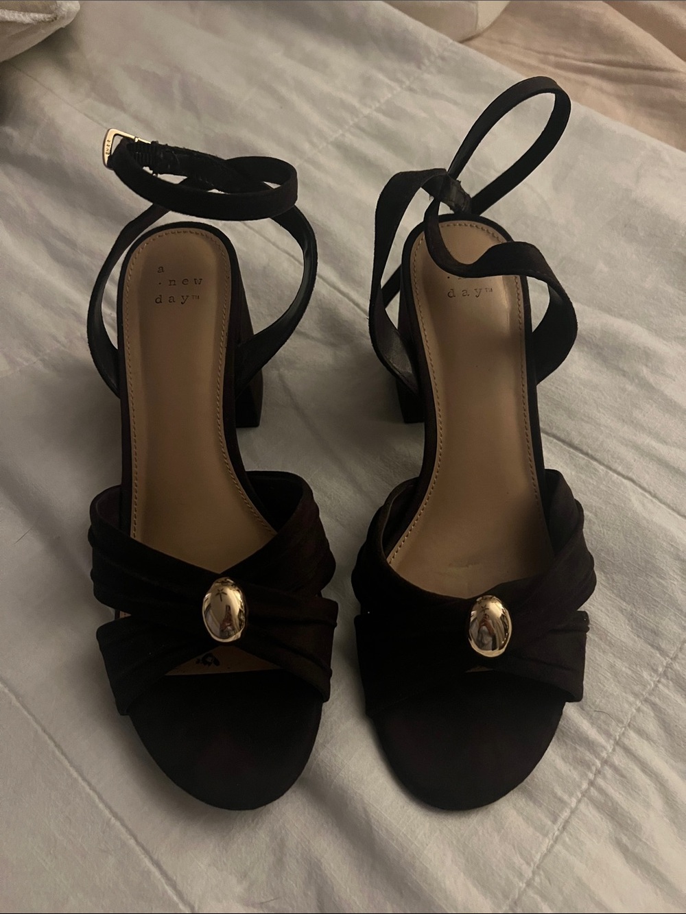 A New Day Ankle-Strap Block Heel Sandals